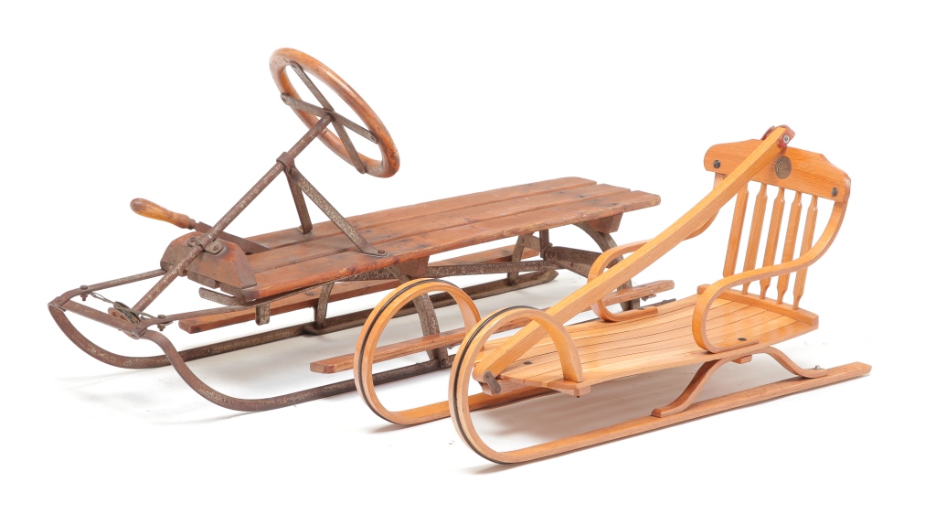 TWO CHILDRENS SLEDS. Twentieth