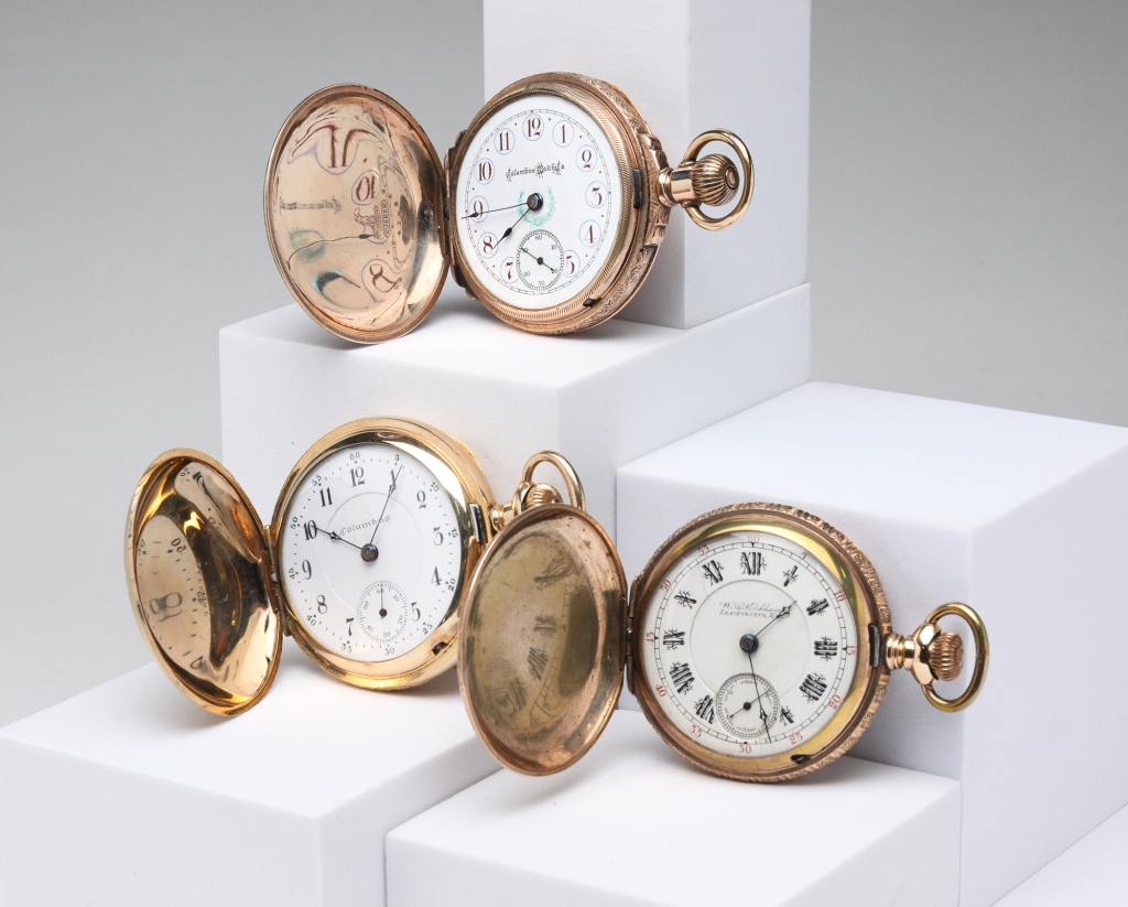 THREE SIDE WIND POCKET WATCHES