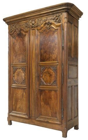 MONUMENTAL FRENCH WALNUT ARMOIRE,