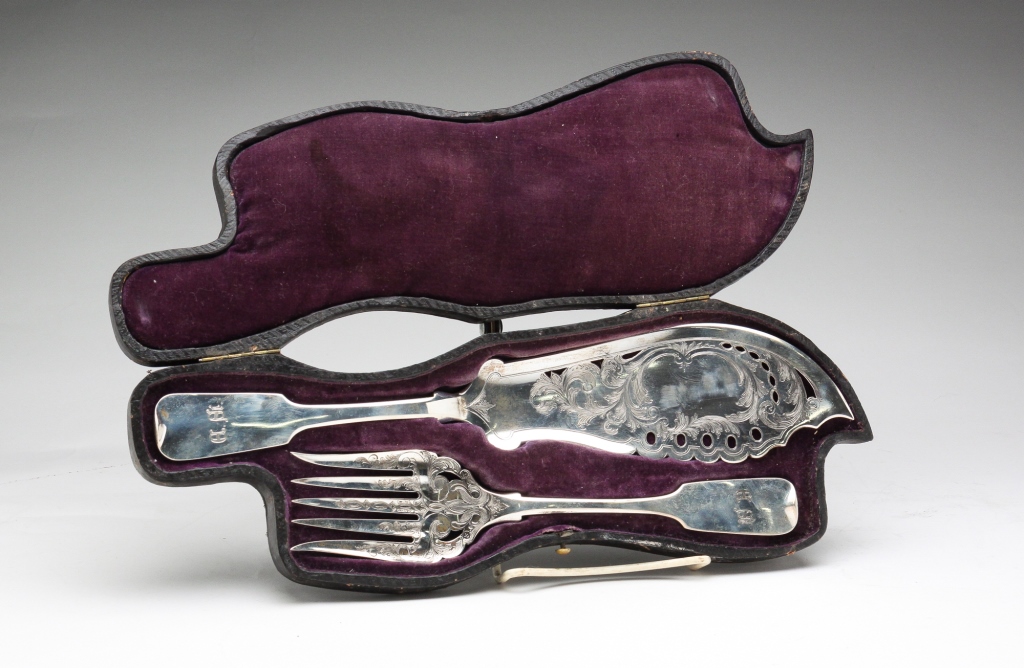 GERMAN SILVER FISH SERVING SET