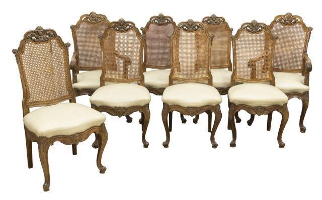  8 LOUIS XV CANE BACK UPHOLSTERED 3bf126