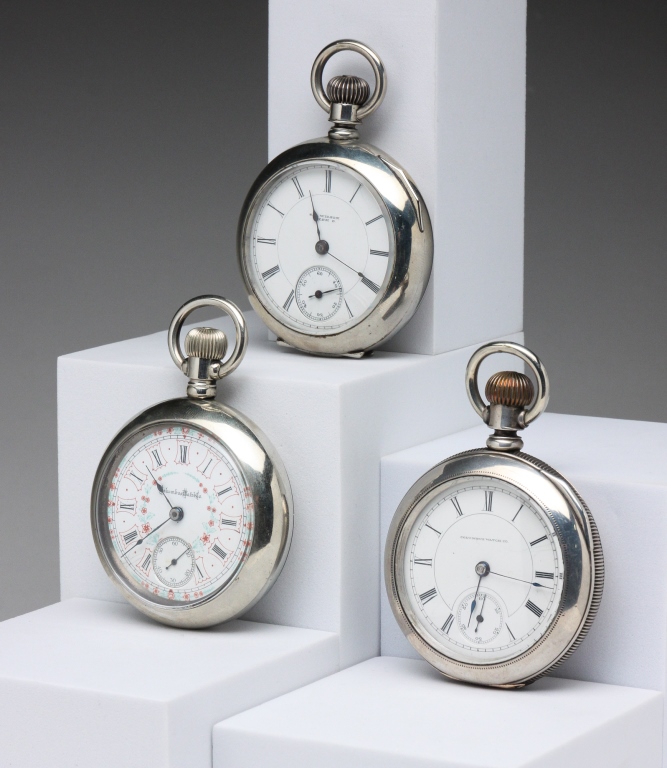 THREE OPEN FACE COLUMBUS WATCH CO. WATCHES.