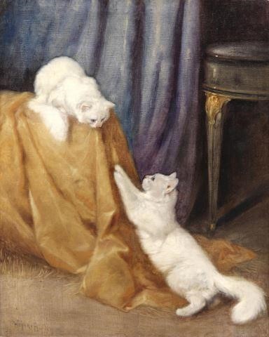 ARTHUR HEYER (1872-1931) TWO ANGORA