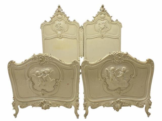  PAIR ITALIAN ROCOCO PAINTED WINGED 3bf1b4