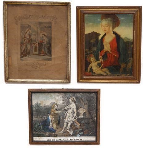 (3) FRAMED RELIGIOUS PRINTS, 20TH