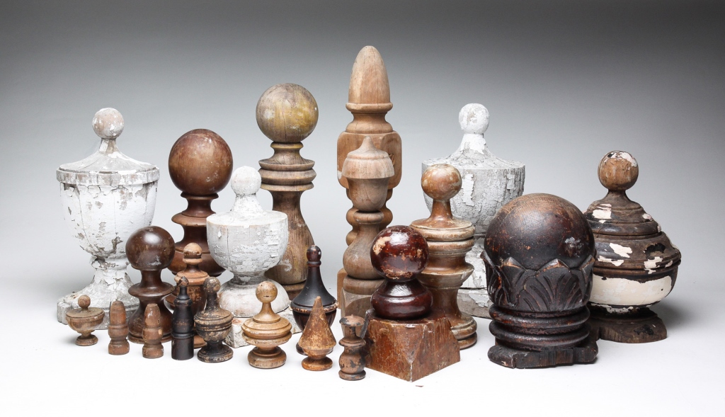 GROUP OF WOODEN FINIALS. American,