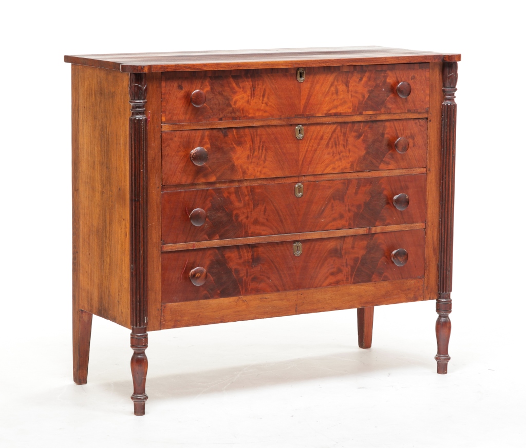 AMERICAN SHERATON CHEST Ca 1820s  3bf27d