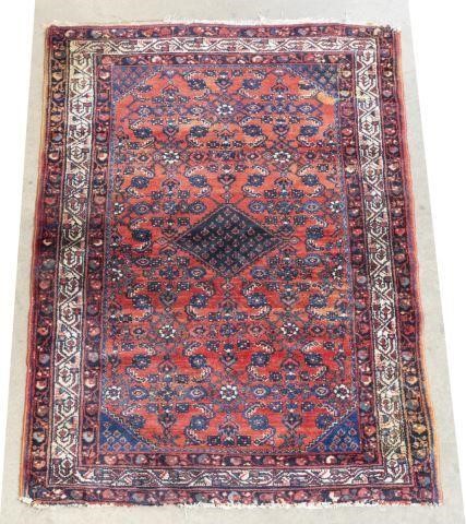 HAND-TIED PERSIAN HOSSEINABAD RUG,