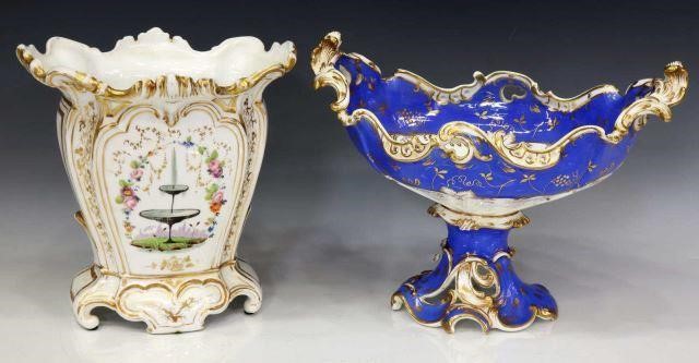 (2) PARCEL GILT PAINTED PORCELAIN