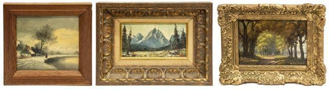  3 CONTINENTAL LANDSCAPE PAINTINGS  3bf32e