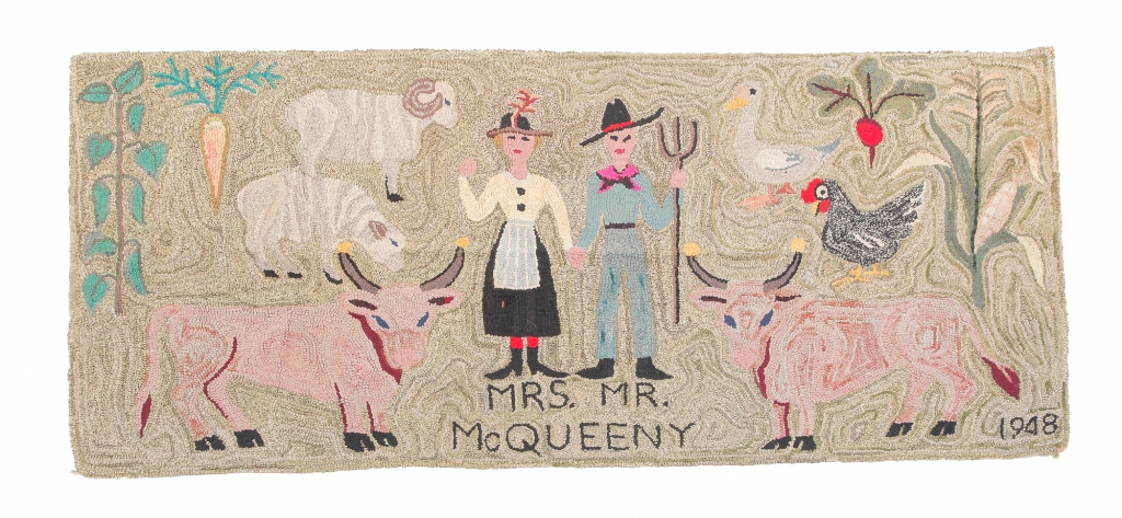 AMERICAN HOOKED RUG. Farmer and