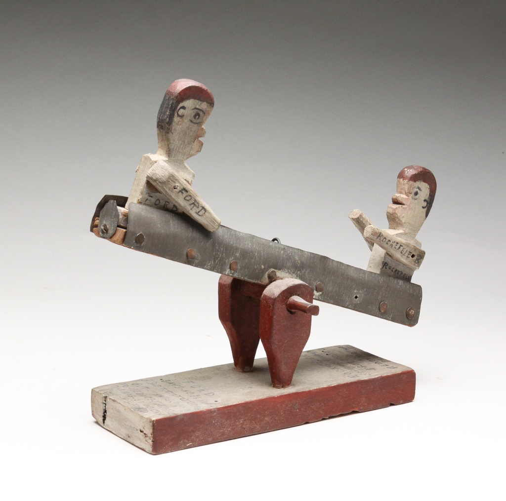 AMERICAN FOLK ART TEETER TOTTER.