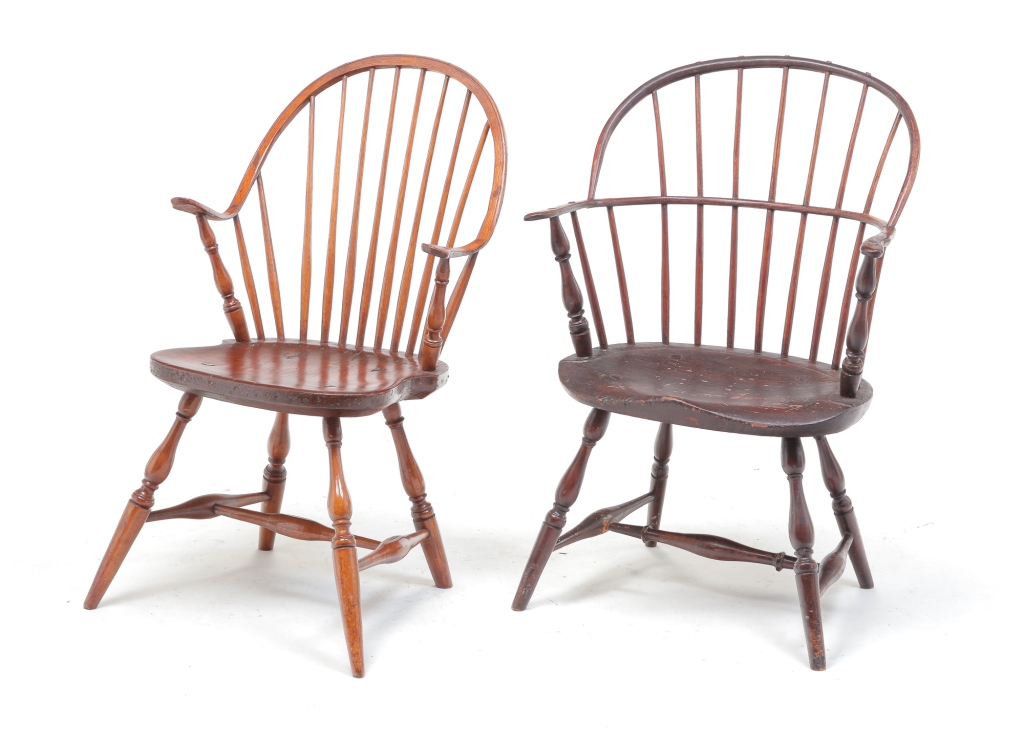 TWO AMERICAN WINDSOR CHAIRS Circa 3bf3d0