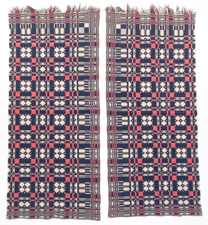 AMERICAN TWO-PIECE JACQUARD COVERLET.