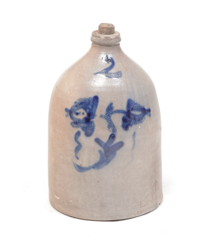 TWO GALLON STONEWARE JUG WITH COBALT 3bf432