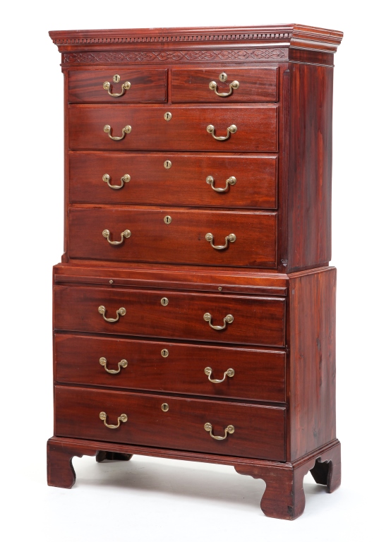 ENGLISH CHIPPENDALE CHEST ON CHEST  3bf46d