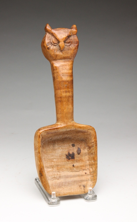 AMERICAN OWL CARVED SCOOP Nineteenth 3bf494