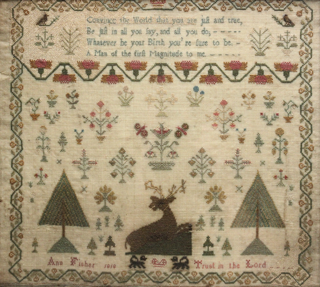 SAMPLER American or English silk 3bf4dc