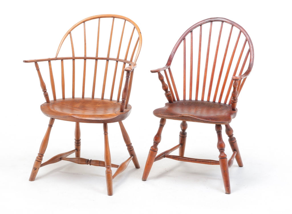 TWO AMERICAN WINDSOR ARMCHAIRS.