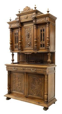 LARGE FRENCH CARVED SIDEBOARD SERVER,