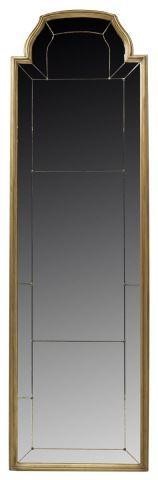 MONUMENTAL ANTIQUED GILT WALL MIRROR,