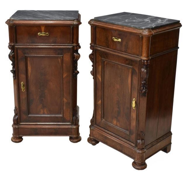  PAIR FRENCH LOUIS PHILIPPE MARBLE TOP 3bf5c9