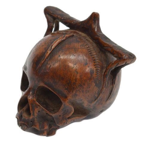 MEMENTO MORI CARVED WOOD MODEL