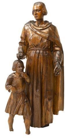 NEAR LIFE SIZE CARVED CHURCH FIGURE  3bf5dd