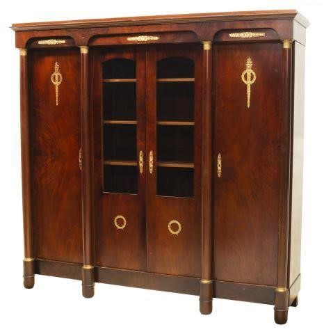 FRENCH EMPIRE STYLE MAHOGANY BOOKCASE 19TH 3bf63b