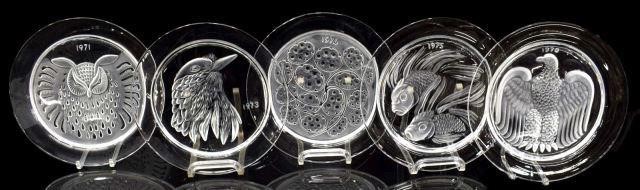  5 LALIQUE ART CRYSTAL ANNUAL 3bf68e