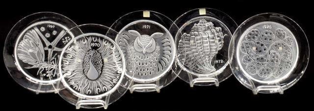  5 LALIQUE ART CRYSTAL ANNUAL 3bf68f