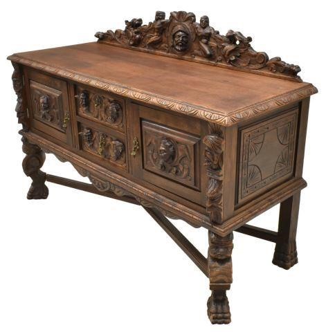 ITALIAN CARVED WALNUT SIDEBOARD  3bf6a4