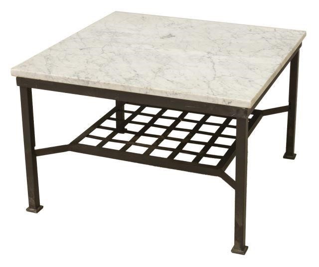 OUTDOOR PATIO MARBLE-TOP SQUARE