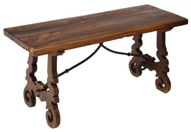 SPANISH BAROQUE STYLE WALNUT BENCH