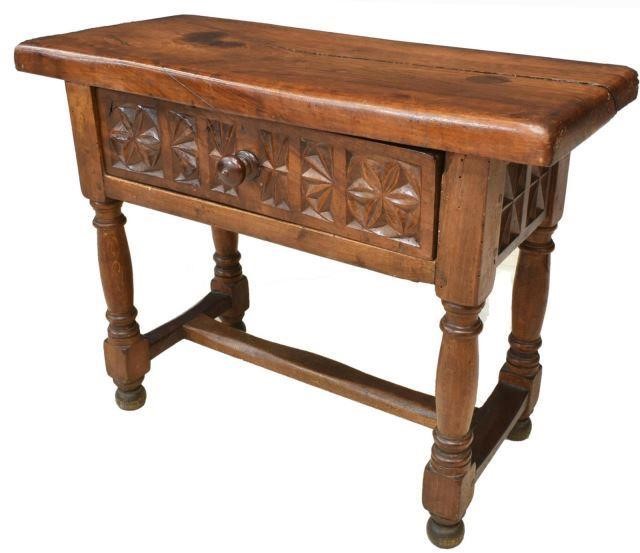 SPANISH CARVED WALNUT CONSOLE  3bf6c5