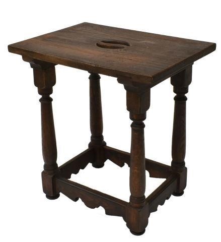 SPANISH CARVED WALNUT STOOL, LATE