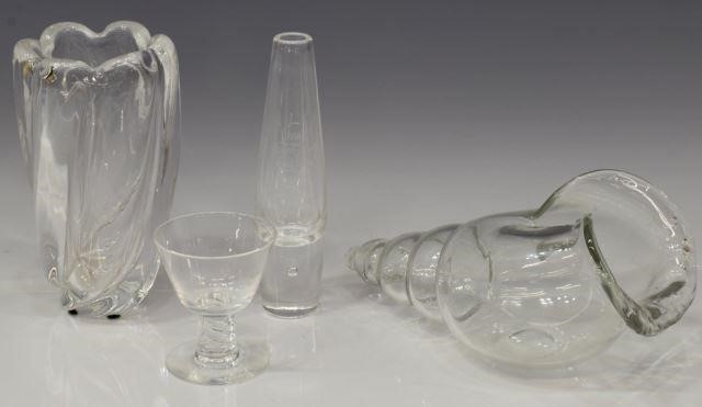 4) STUEBEN COLORLESS ART GLASS & BLOWN