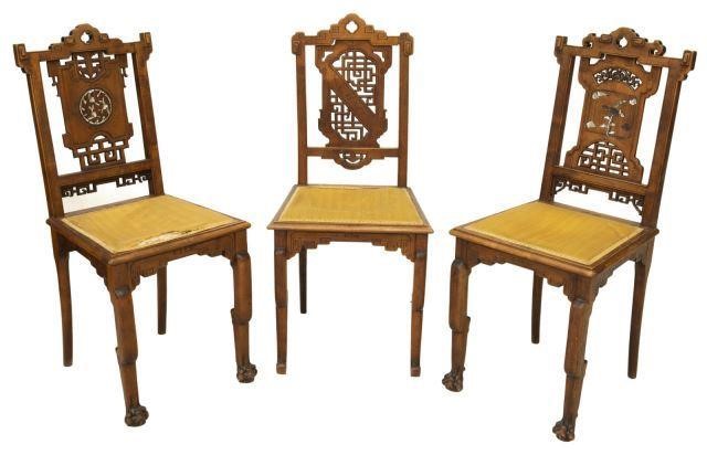  3 CHINOISERIE SIDE CHAIRS SIMILARLY 3bf728
