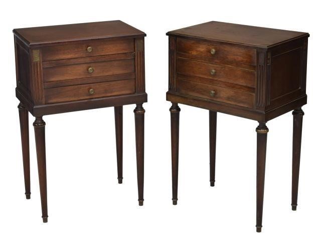  2 FRENCH LOUIS XVI STYLE MAHOGANY 3bf739