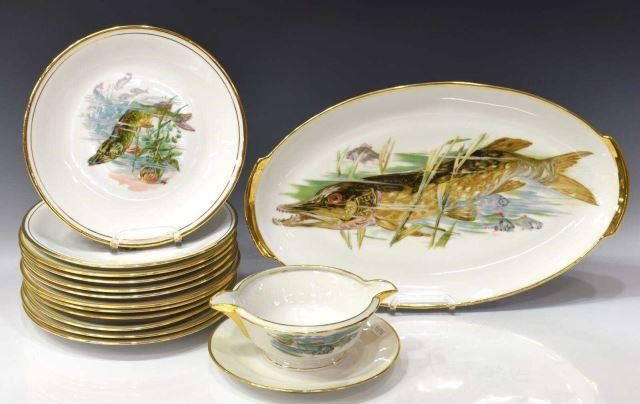 (14) FRENCH LIMOGES PORCELAIN FISH