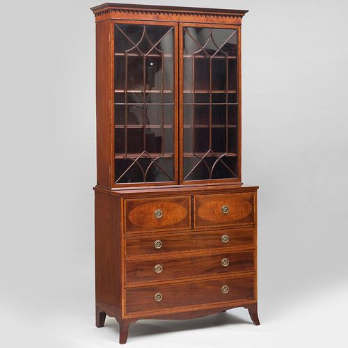 GEORGE III MAHOGANY, SATINWOOD-INLAID