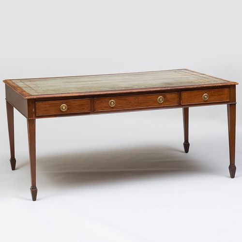 GEORGE III MAHOGANY AND GILT-TOOLED