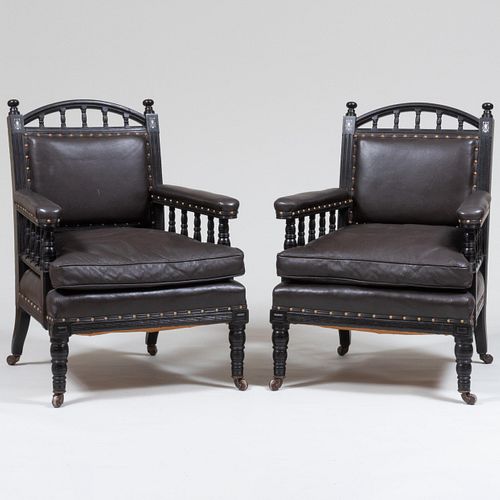 PAIR OF LATE VICTORIAN EBONIZED 3bd13b