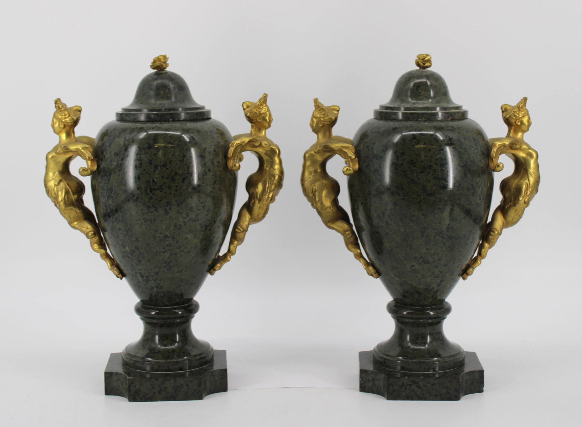 AN ANTIQUE PAIR OF MARBLE GILT 3bd1b4