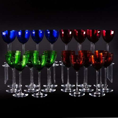 SET OF BACCARAT COLORED WINE GLASSESAcid