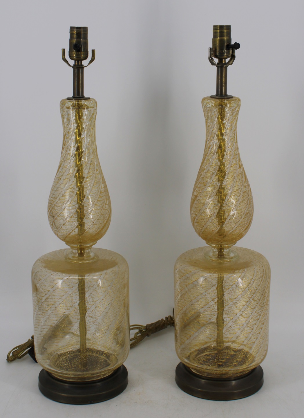 A VINTAGE PAIR OF MURANO GILT TO 3bd226