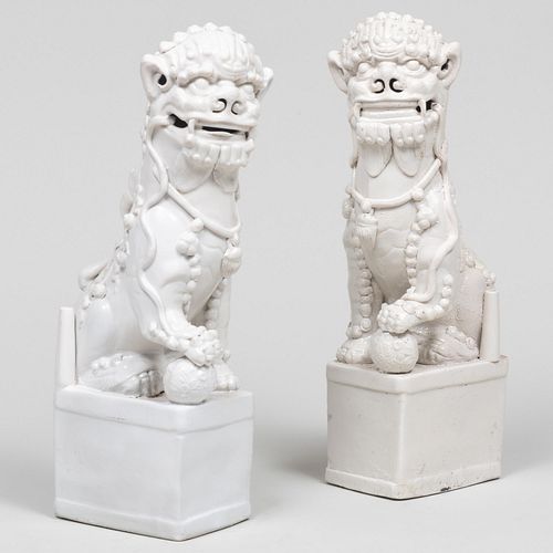 TWO CHINESE WHITE GLAZED PORCELAIN