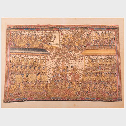 BALINESE PAINTING OF A CELEBRATION 3bd25b