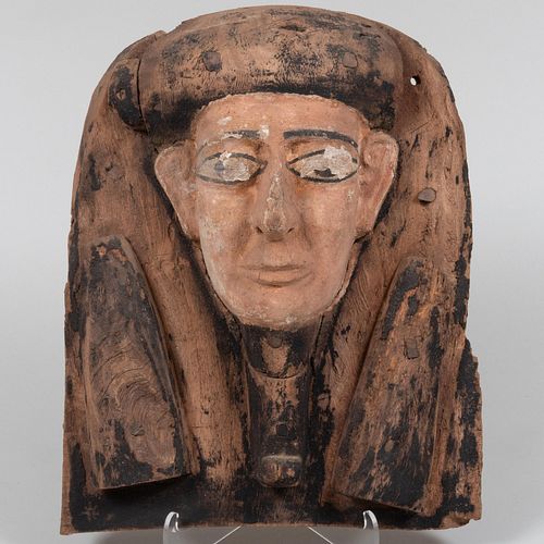 PAINTED AND CARVED WOOD HEAD OF 3bd26b