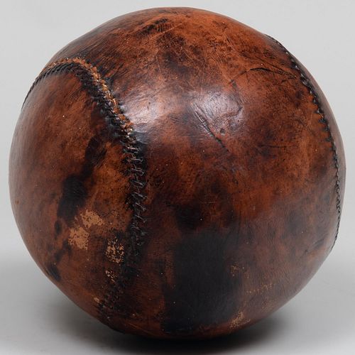 LEATHER MEDICINE BALL11 in diam Condition Wear 3bd2ee
